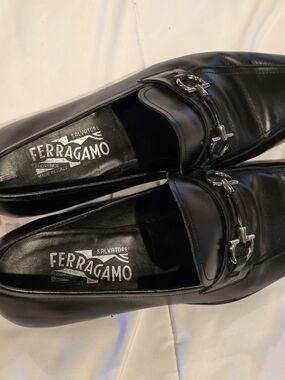 Salvatore Ferragamo Men’s Black Leather Bit Loafers